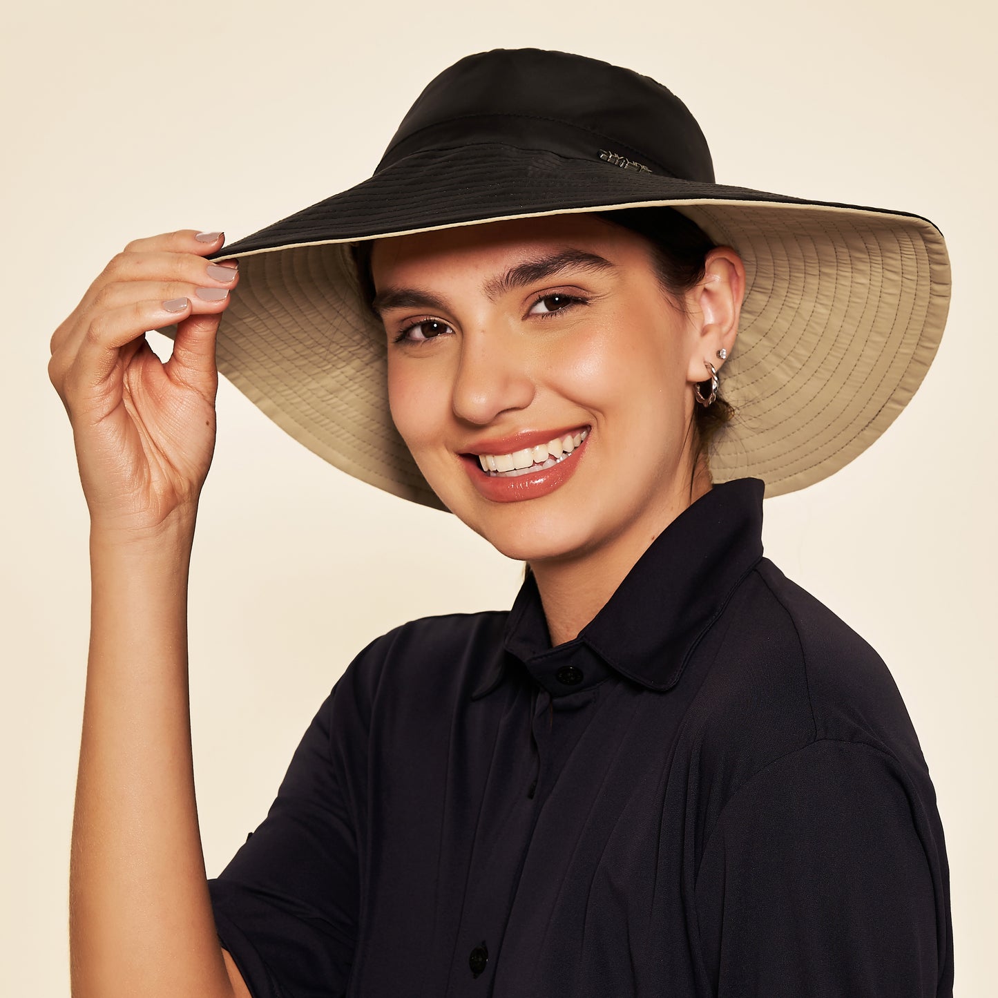 Sombrero San Diego nuevo negro/arena UV LINE