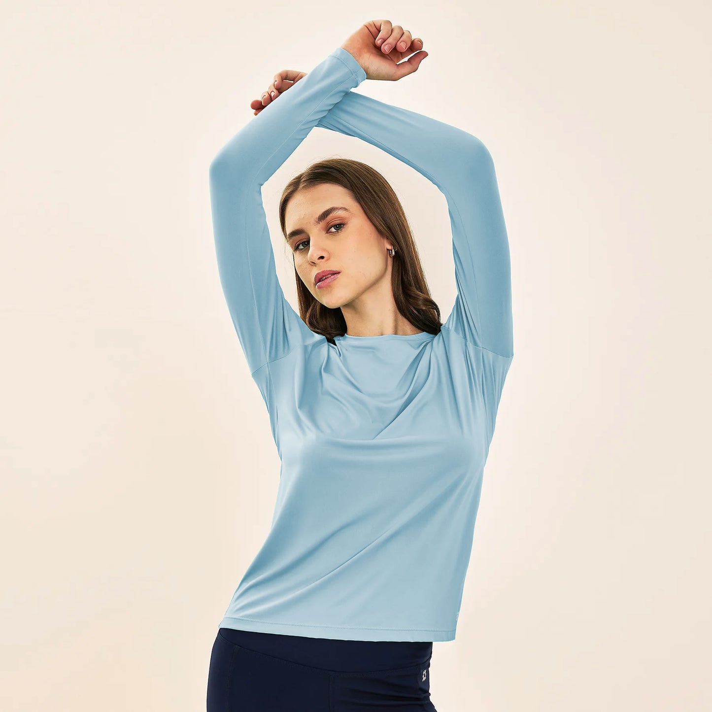 Camiseta UV femenina con protección solar Básica - Celeste