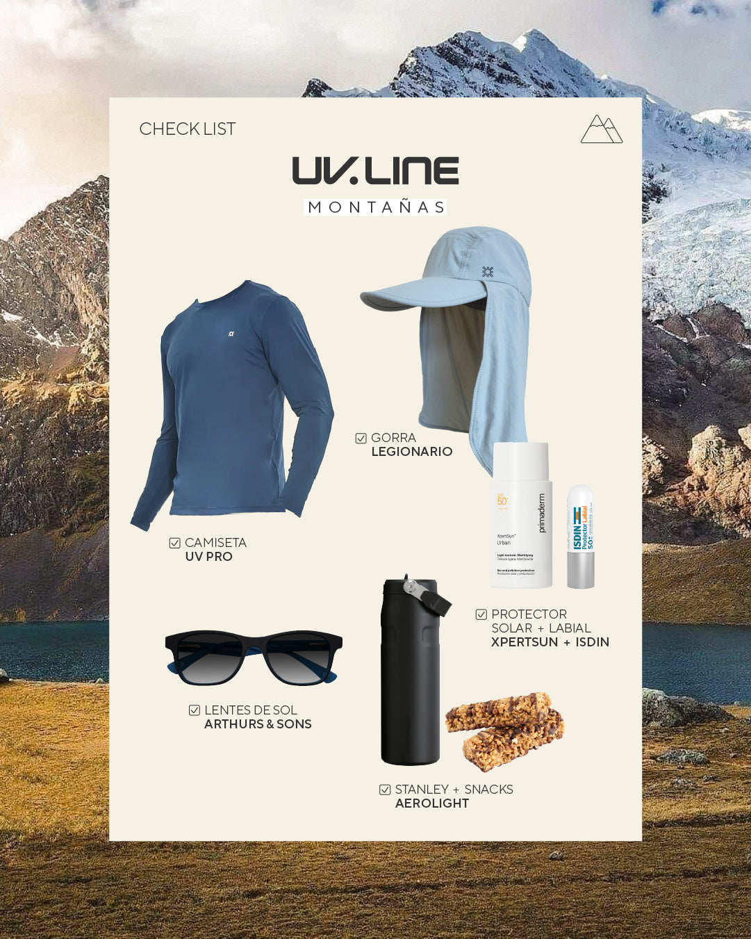 🎒 Qué llevar en tu próximo viaje: Checklist UV LINE