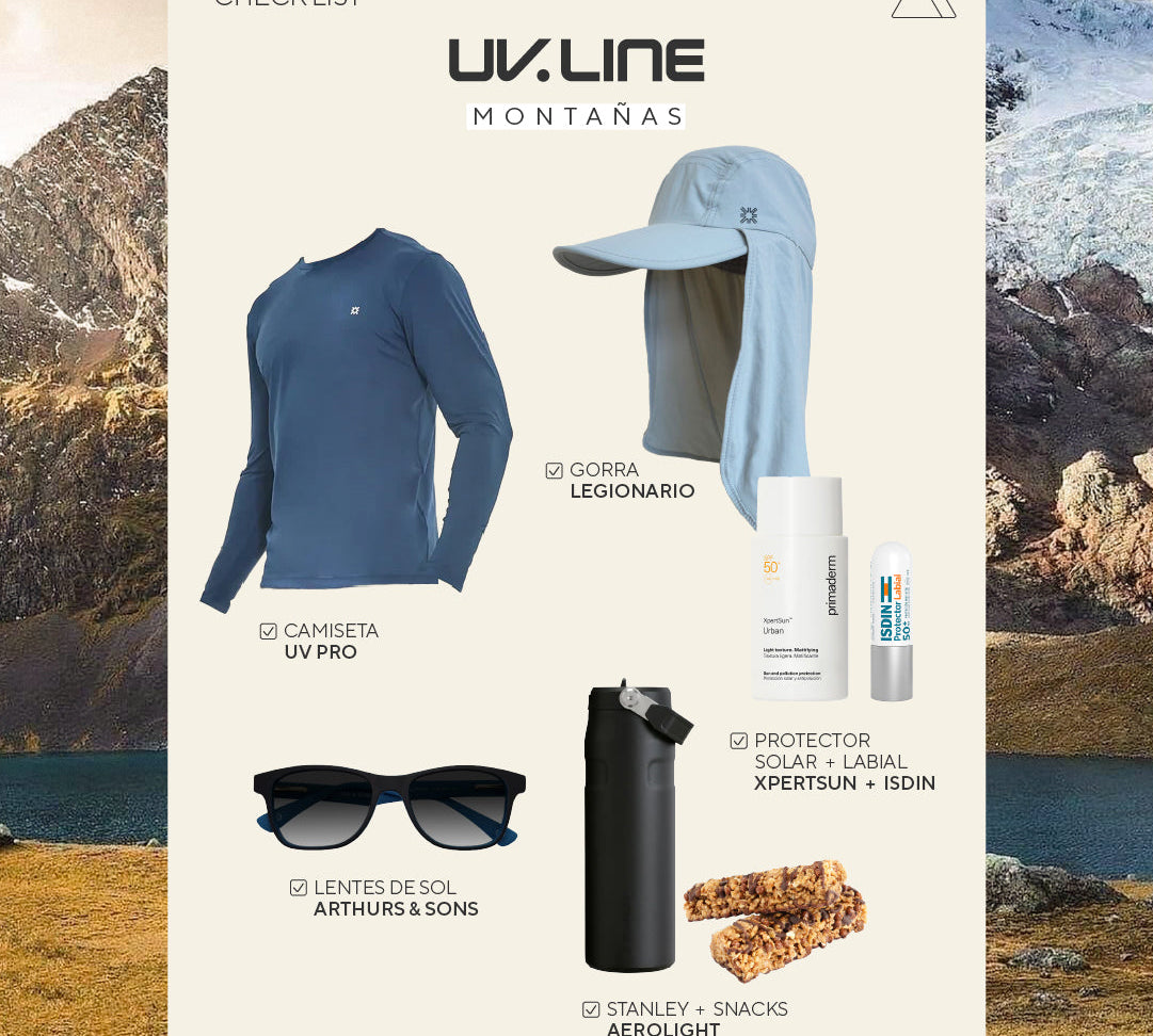 🎒 Qué llevar en tu próximo viaje: Checklist UV LINE