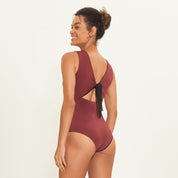 Ropa de Baño Mirela Guinda/negra UV LINE