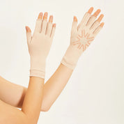 Guantes UV dedos largos con protección solar - Beige