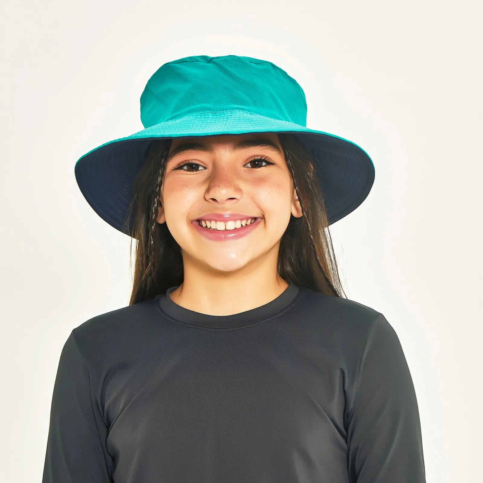 Sombrero UV Infantil con protección solar California - Marino/verde agua