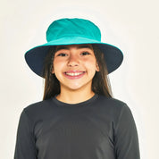 Sombrero UV Infantil con protección solar California - Marino/verde agua