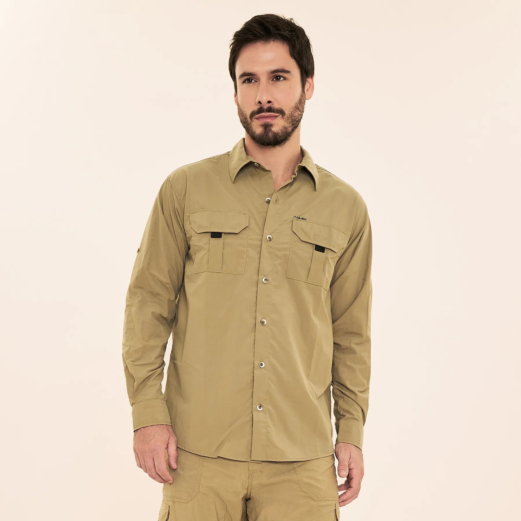 Camisa UV Masculina con protección solar Tenerife - Ocre