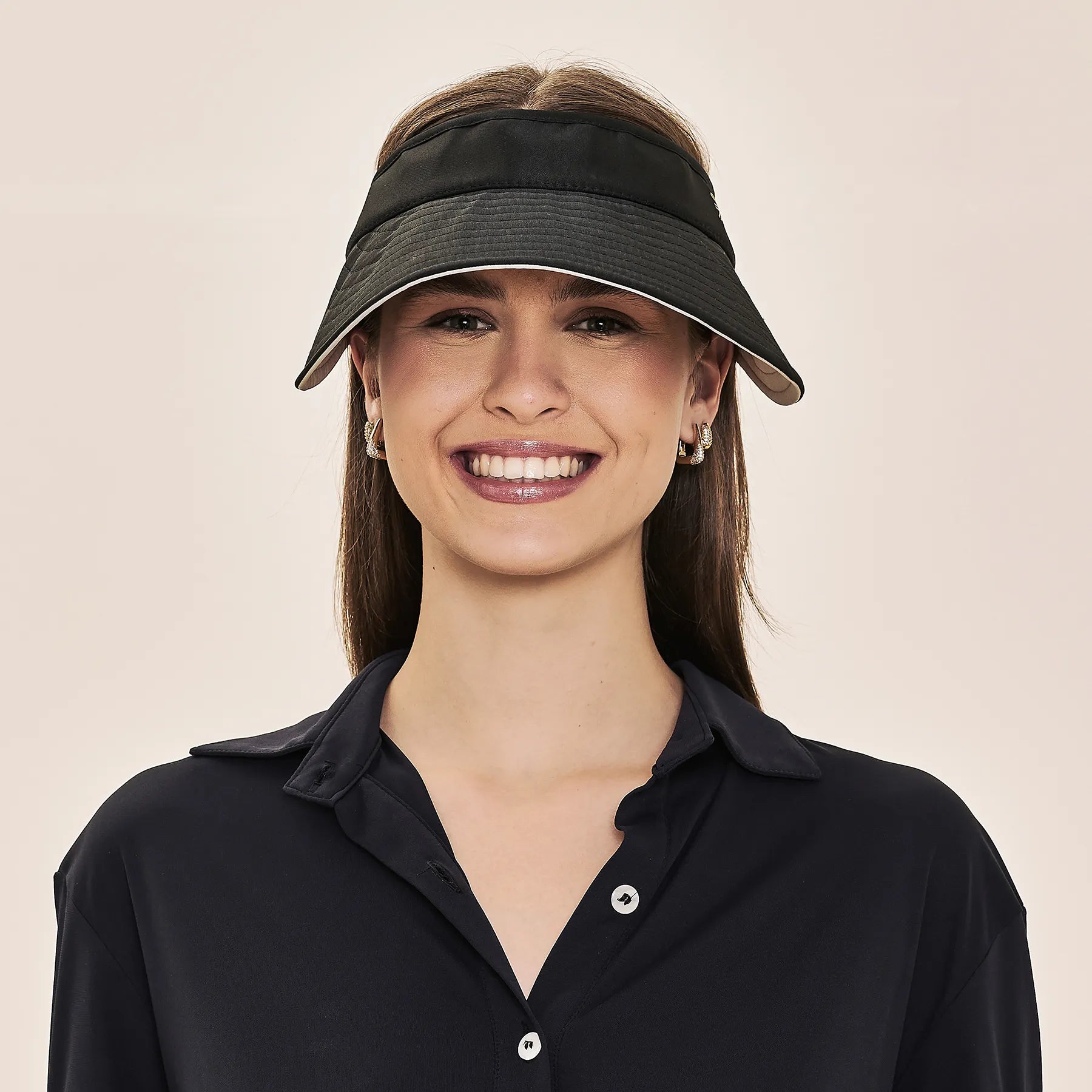 Visera UV con protección solar Bali reversible - Negro/arena