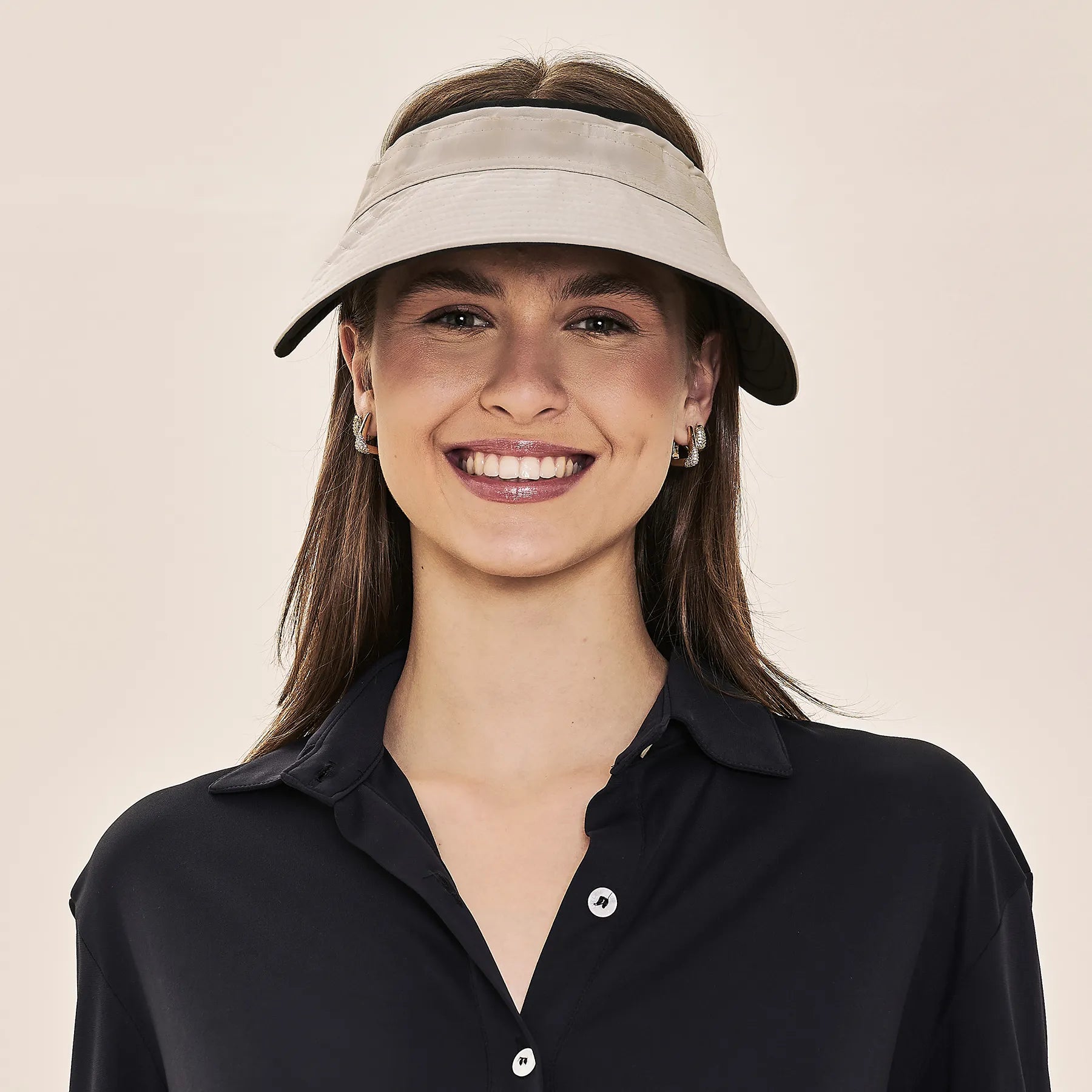 Visera UV con protección solar Bali reversible - Negro/arena