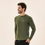 Camiseta UV Masculina con protección solar Uvpro - Verde Militar