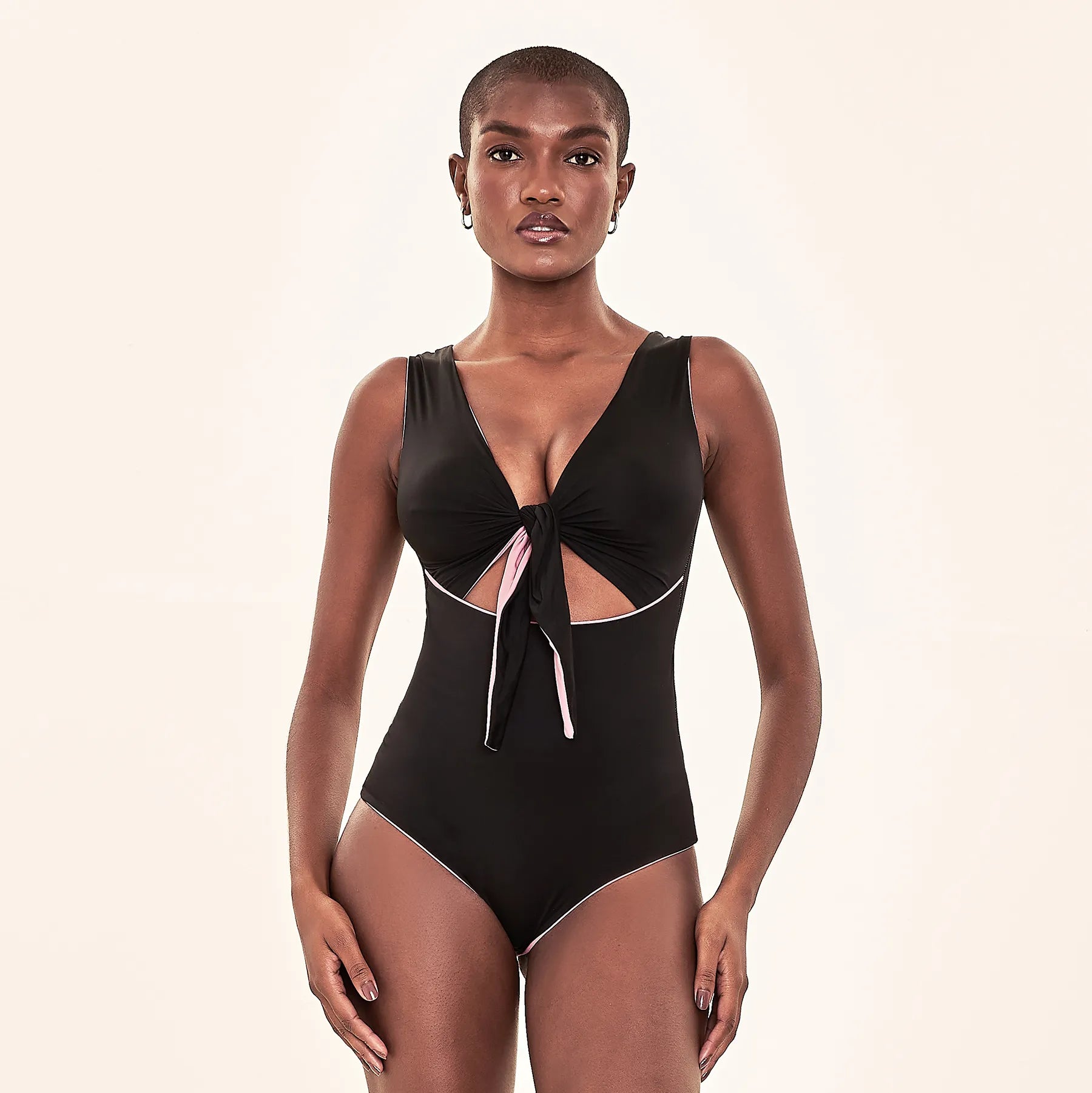 Ropa de Baño UV Mirela Reversible - Malva/negro