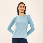 Camiseta UV femenina con protección solar Básica - Celeste