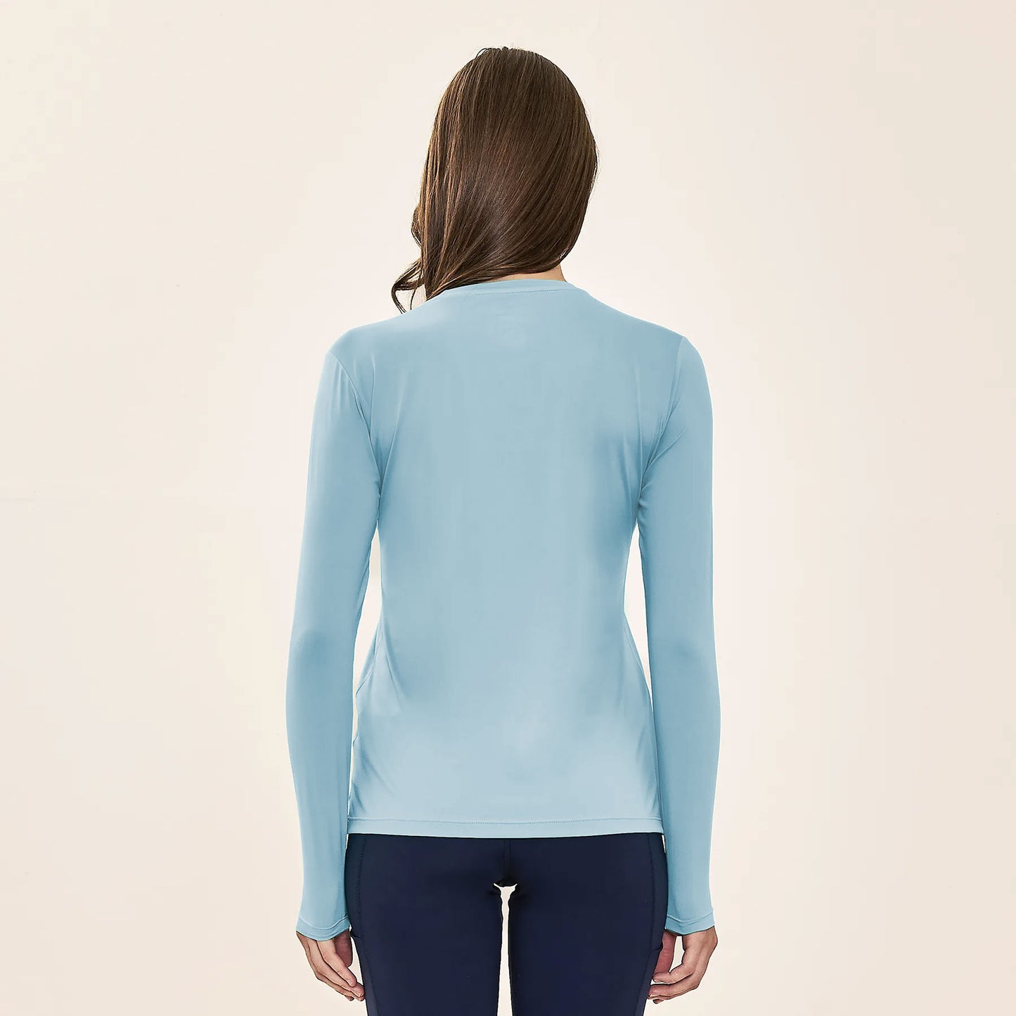 Camiseta UV femenina con protección solar Básica - Celeste