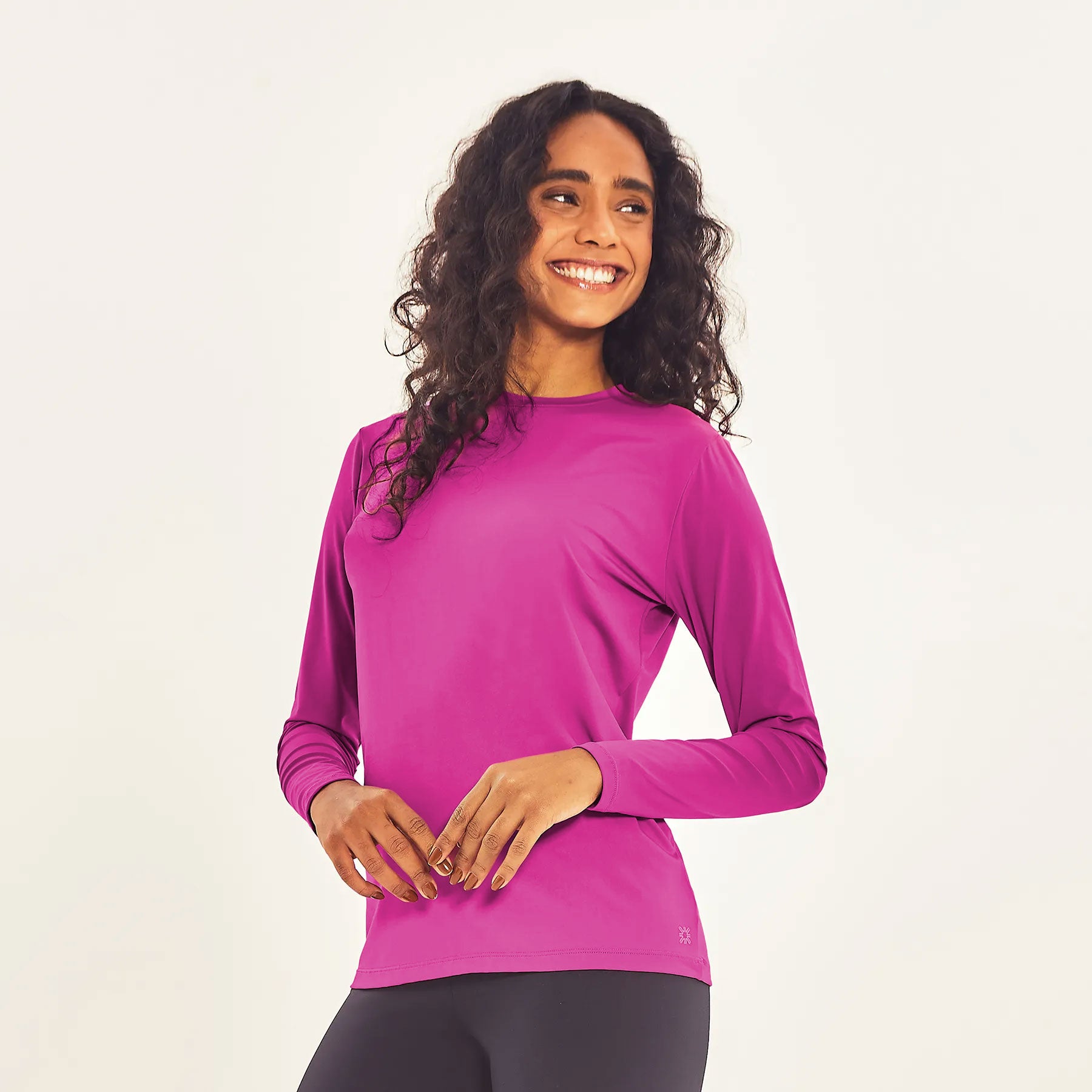 Camiseta UV femenina con protección solar - Rosado Geranio