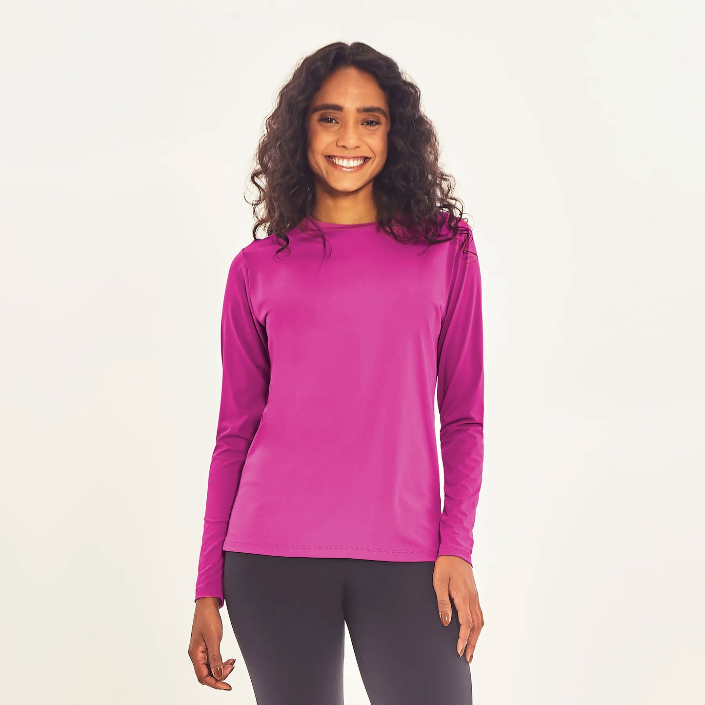 Camiseta UV femenina con protección solar Básica - Rosado Geranio