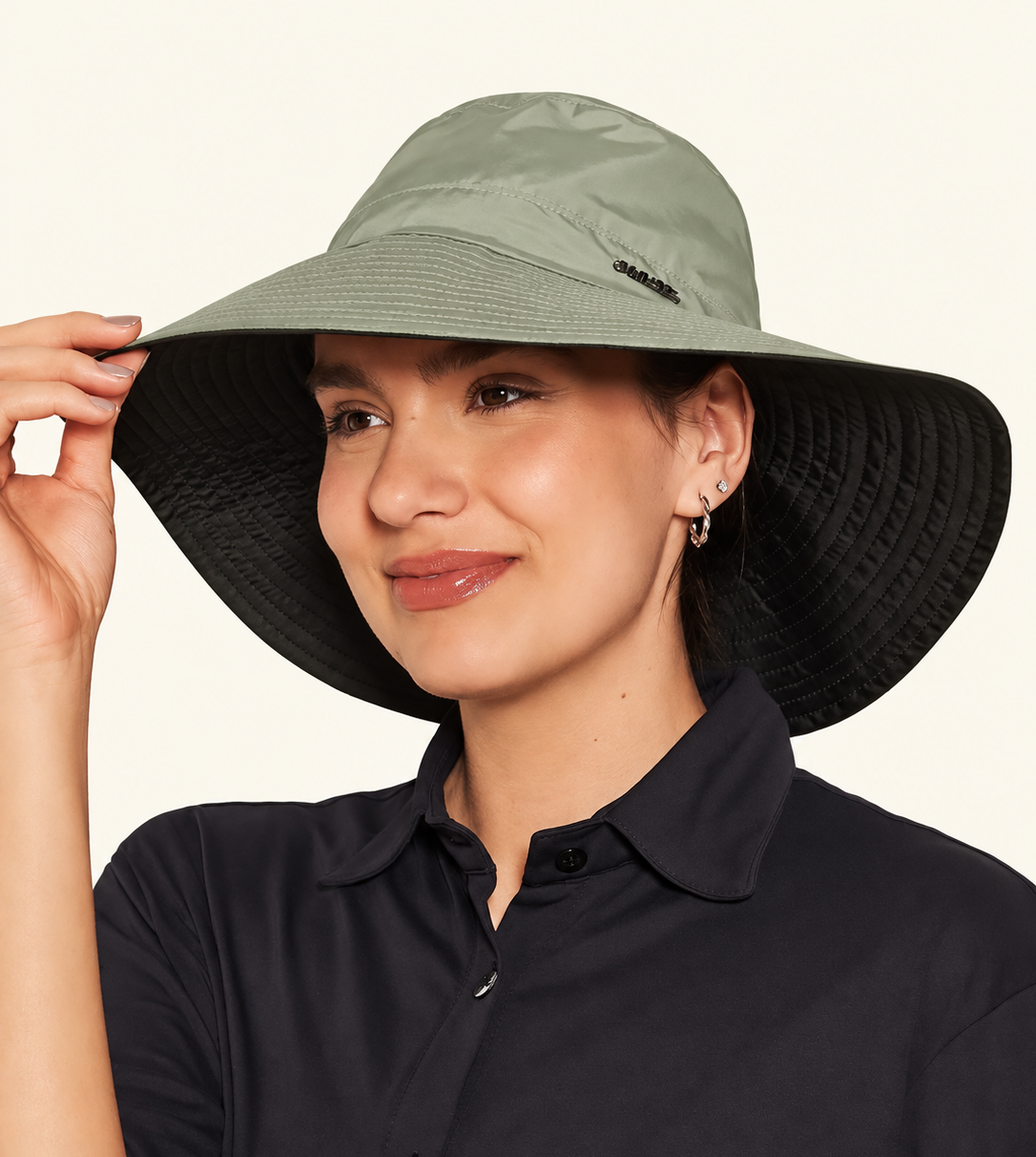 Sombrero UV con protección solar Reversible San Diego - Negro/Kaki Salvia