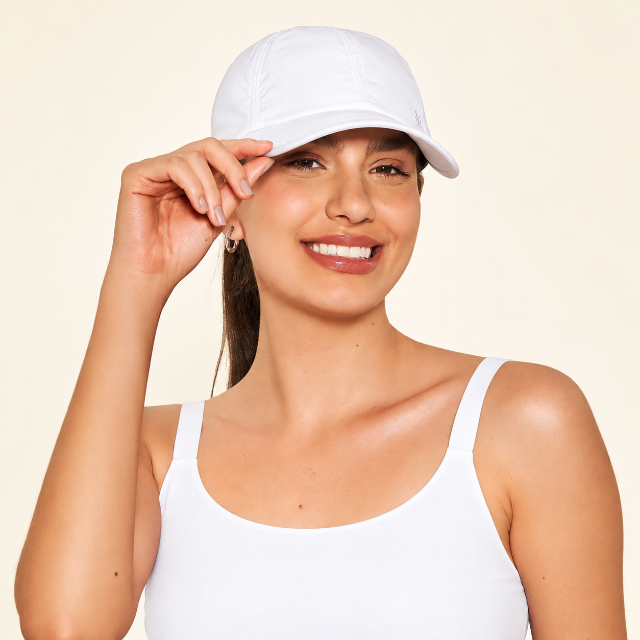 Gorra UV con protección solar Beach Tennis - Blanco