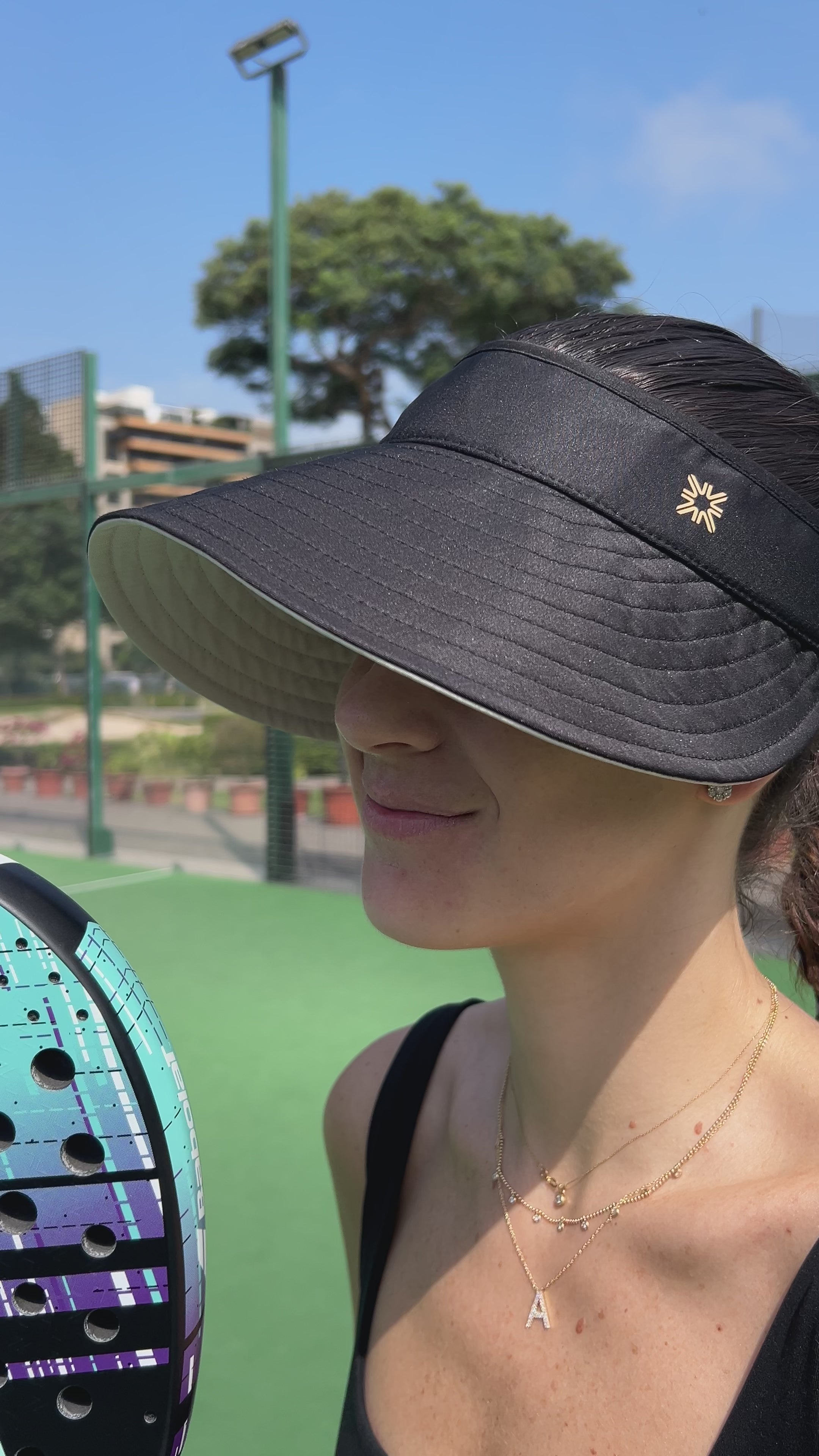 Visera UV con protección solar Bali reversible - Negro/arena
