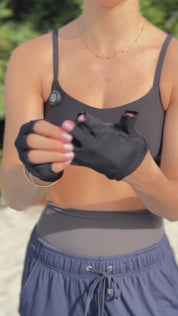 Guantes UV cortos con protección solar - Negro
