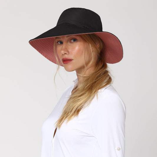Sombrero San Diego Negro/Rosa Reversible