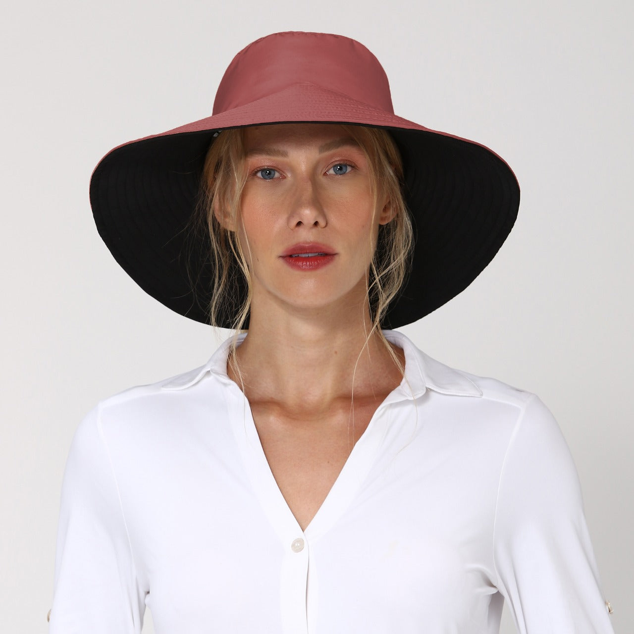 Sombrero Reversible San Diego Negro/Rosa - UV LINE